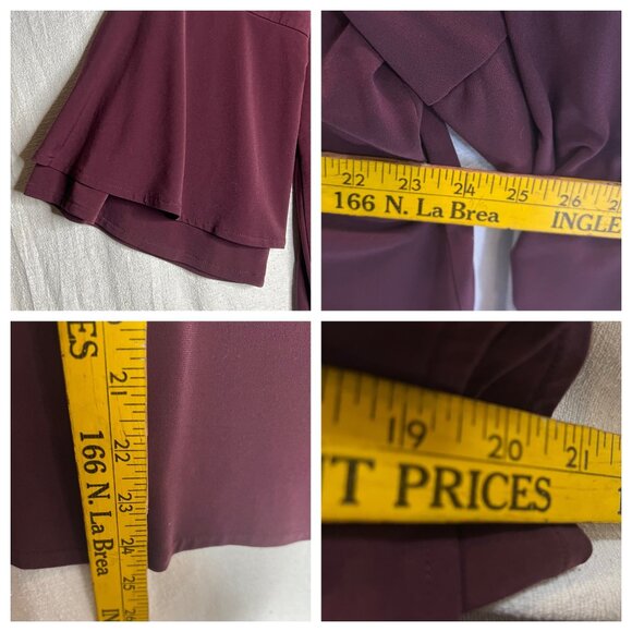 Lane Bryant Burgundy Bell 3/4 Sleeve V-Neck Blouse 18/20 Women Pullover Comfy - Picture 11 of 16